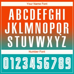 Maillot de football personnalisé à manches longues, imprimé par sublimation, orange, blanc et turquoise Maillot de football personnalisé à manches longues, imprimé par sublimation, orange, blanc et turquoise