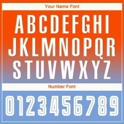 Maillot de football personnalisé à manches longues, orange, blanc et bleu clair, imprimé par sublimation Maillot de football personnalisé à manches longues, orange, blanc et bleu clair, imprimé par sublimation