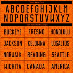 Maillot de football personnalisé à sublimation avec formes géométriques orange Black-Bay Maillot de football personnalisé à sublimation avec formes géométriques orange Black-Bay