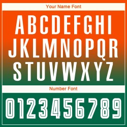 Maillot de football personnalisé à manches longues, orange, blanc et vert Kelly, imprimé par sublimation Maillot de football personnalisé à manches longues, orange, blanc et vert Kelly, imprimé par sublimation