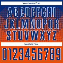 Maillot de football personnalisé orange royal-blanc par sublimation